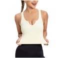thumbnail image 2 of Yuyuzo Crop Tops for Women Sleeveless Shirts Deep V Neck Going out Tops Ribbed Knit Basic Tees, 2 of 4
