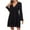 Black, variant on Herrnalise Women's Long Sleeve Lace JacquardHollow V-Neck Dress No Crotch With Pockets Shorts Dresses Knee Length Dresses S-2XL