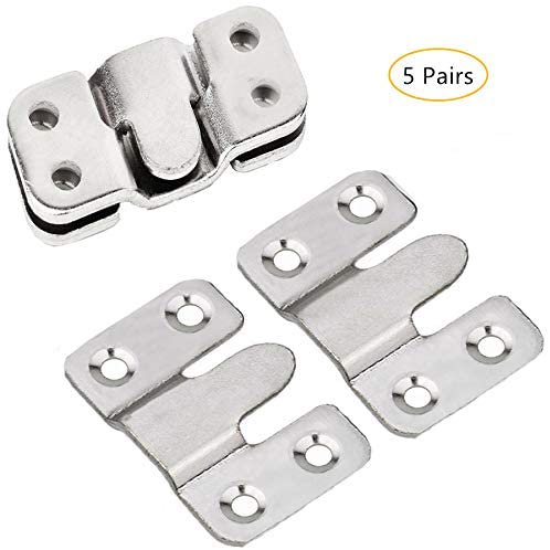 Gancho para marco de fotos, Conector de muebles Soporte de montaje empotrado, Montaje en pared Colgador de fotos de metal fuerte para colocar fotos, fotos o espejos (5 pares) JAMW Sencillez