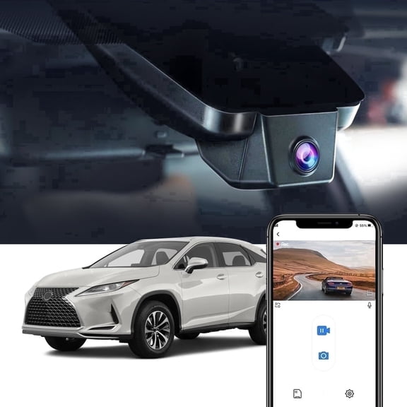 Fitcamx 4K Dash Cam Suitable for Lexus RX 350 450h 350L F Sport Luxury 2016 2017 2018 2019 2020 2021 2022 (Model B), OEM Style, Parking Mode, Plug & Play, 64GB Card