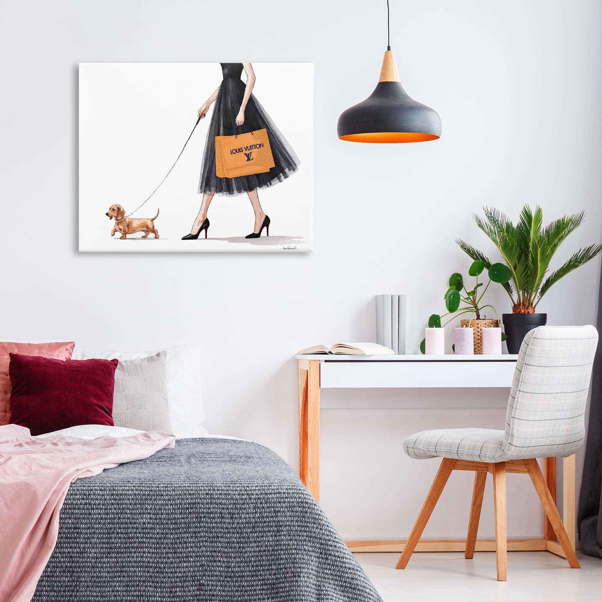 Stupell Industries Fashionable Dog Walking Canvas Wall Art, design by Amanda Greenwood