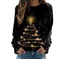 thumbnail image 1 of Chandail en Molleton de Noël pour Femmes Col Rond Pull Chaud Manches Longues Cardigan Imprimé Mode Pull Mi-Long Veste de Vacances Xmas, 1 of 4