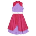 thumbnail image 5 of Alvivi Girls Sleeveless Lyrical Praise Dance Dress Chiffon Dancing Skirt Liturgical Worship Hot Pink&Lavender 6, 5 of 7
