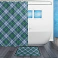 thumbnail image 2 of SKYSONIC Shower Curtain and Rug Set Tartan Seamless Pattern Polyester Waterproof Bath Curtain and Mat for Bathroom with Hooks 72 x 72 Inches, 2 of 6