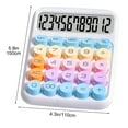 thumbnail image 6 of Hiroekza Mini 12-Digit LCD Basic Calculator - Perfect for School, Office & Home Use with Stylish Gradient Design White, 6 of 6