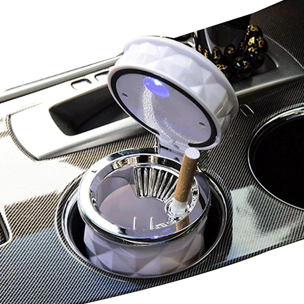 Tohuu Car Ashtray with Light Auto Ashtray with Lid Smell Proof Portable