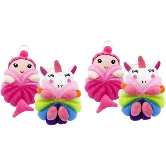 4 pcs Bath Ball Animal Pouf loofahs mesh sponges for Bathing Cute Shower Sponge Bath Sponge Sponge Scrub sponges Bath exfoliating Bath Skin Cleaning Scrubber
