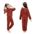 thumbnail image 4 of VNKIDY Boys Girls Flannel Clothes Sets Long Sleeve O-Neck Coats Tops Pants Winter Warm Soft Fuzzy Homewear With Sweatpants Outfits Sets Cute, 4 of 9