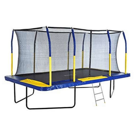 Rectangle Trampoline for kids Outdoor Gymnastic Trampoline for adults 9' X 15' with Bonus 3-Step Ladder