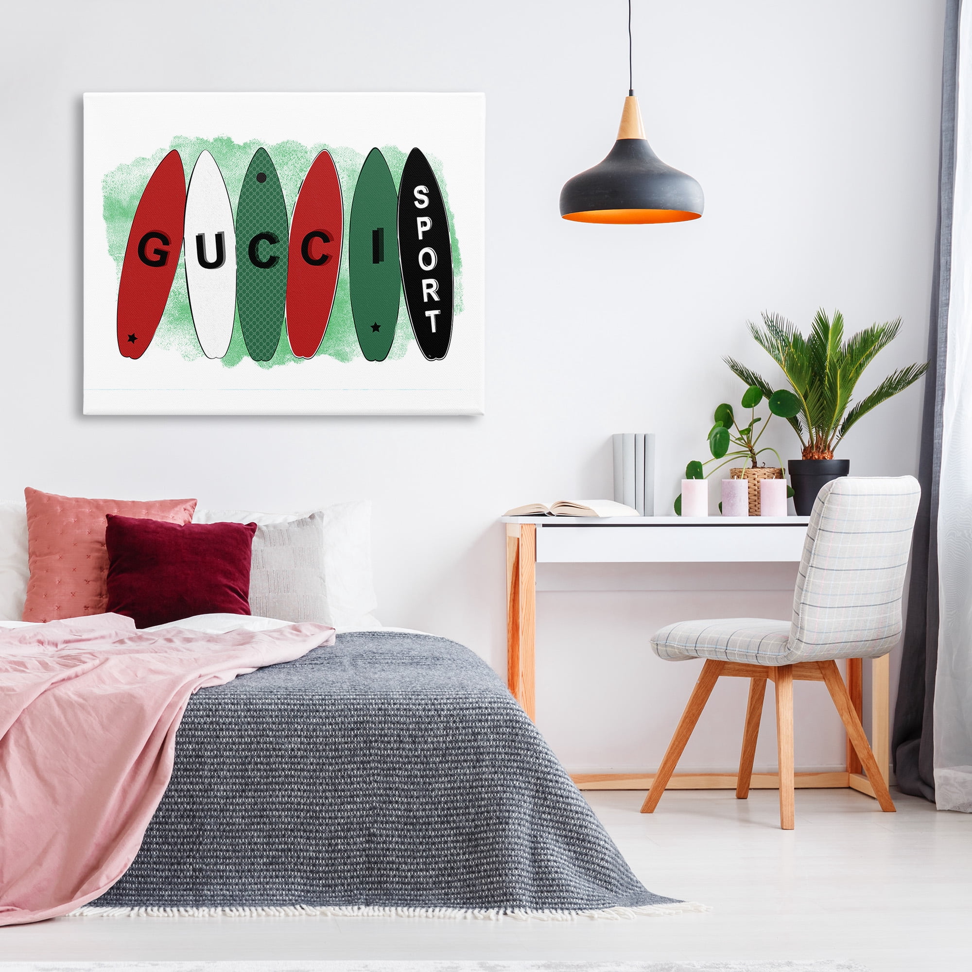 Stupell Industries Stylish Glam Surfboards Beauty & Fashion Painting Gallery Wrapped Canvas Art Print Wall Art, 48 x 36
