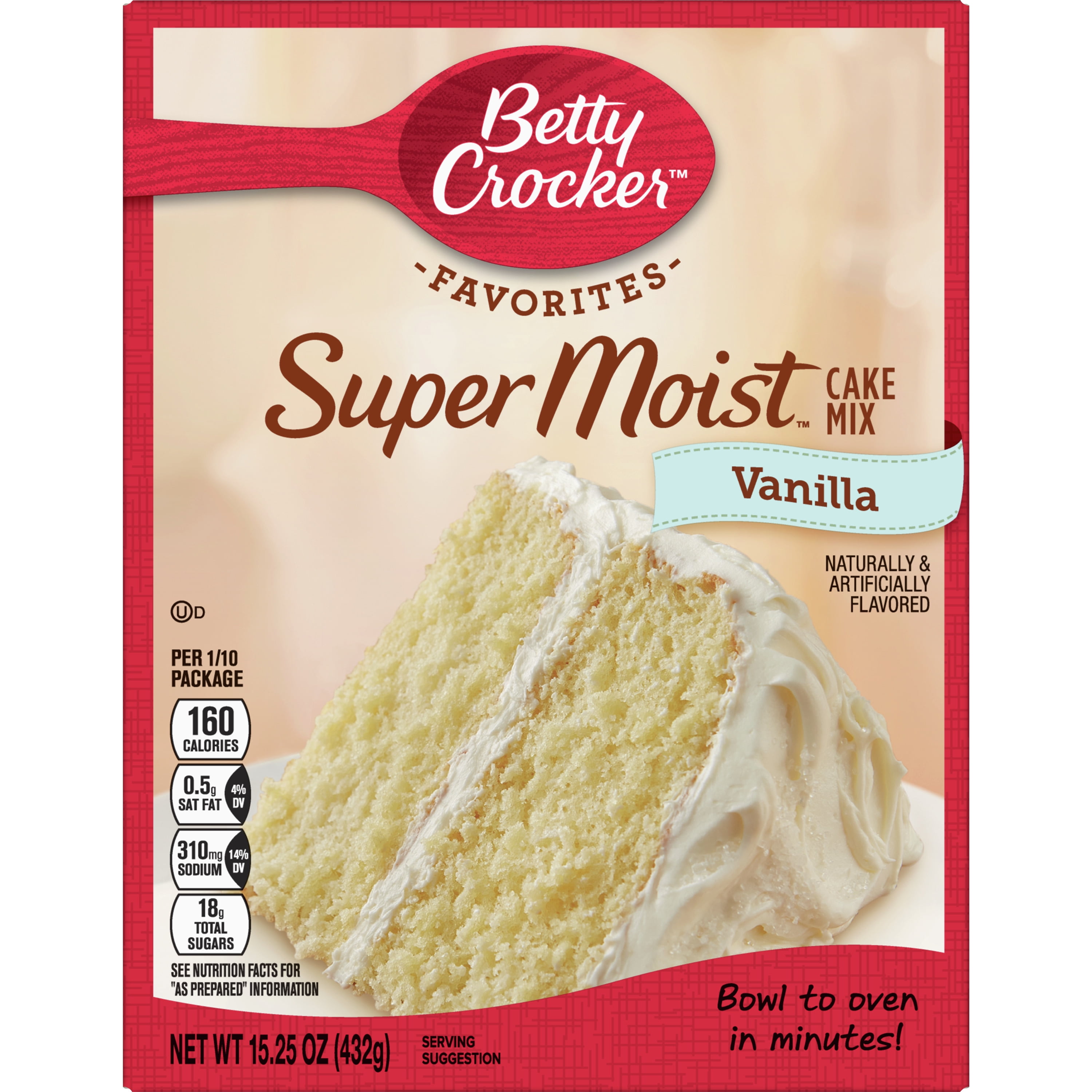 Betty Crocker Super Moist Vanilla Cake Mix, 15.25 oz.
