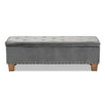 thumbnail image 4 of Baxton Studio Hannah Modern and Contemporary Grey Velvet Fabric Upholstered Button-Tufted Storage Ottoman Bench, 4 of 11