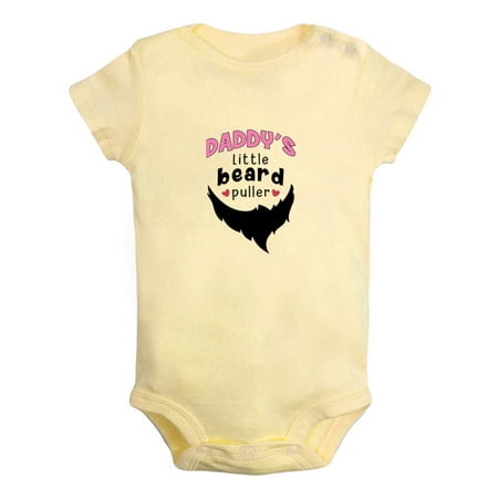

Daddy s Little Beard Puller Funny Rompers For Babies Newborn Baby Unisex Bodysuits Infant Jumpsuits Toddler 0-12 Months Kids One-Piece Oufits (Yellow 18-24 Months)