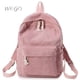 thumbnail image 2 of Mochila escolar de pana para mujer, de Color puro morral, estilo Harajuku, ideal para estudiantes de secundaria Fivean unisex, 2 of 2
