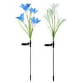 thumbnail image 2 of Fiudx Luces Solares de Flores, Tallos y Hojas Ajustables, Cambio de Color, Resistentes a La Intemperie Ip66, Decoración de Jardín, Eventos En El Patio, Juego de 2 Piezas (Blanco + Azul), 2 of 4