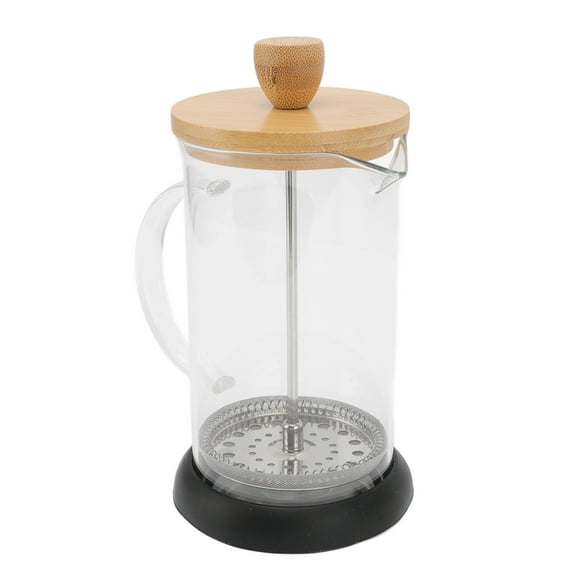 Presse Française, Théière en Borosilicate Élevé pour Bureau pour Employé de Bureau 600 ml Couvercle en Bambou
