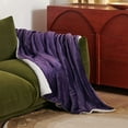 thumbnail image 3 of Sherpa Fleece Throw Blanket Purple - Thick and Warm, Soft Fuzzy Throw Blanket,50x60 Inches, 3 of 9