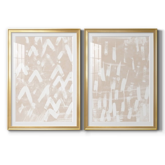Wexford Home Earth Etching III Premium Framed Print, 30.5" x 42.5" - Ready to Hang, Gold (Set of 2)