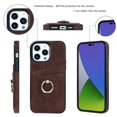 thumbnail image 3 of Nalacover for iPhone 14 Pro 6.1 inch Wallet Back Case,Luxury PU Leather Soft TPU Anti-Drop Shockproof Two Card Slots with Finger Ring Holder Kickstand Ultra Slim Phone Cover.Coffee, 3 of 8
