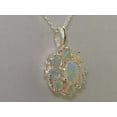 thumbnail image 7 of LBG 925 Sterling Silver Genuine Fiery Opal Large Cluster Pendant Necklace - 16" inch Chain, 7 of 7