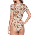 thumbnail image 3 of Uemuo Western Desert Nature Landscape Pattern Women's One Piece Short Sleeve Swimsuit Rash Guard Surfing Modest Quick-drying Swimsuit Beach Essentials-X-Large, 3 of 9