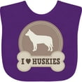 thumbnail image 3 of Inktastic Husky Dog I Love Huskies Boys or Girls Baby Bib, 3 of 4