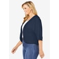 thumbnail image 3 of Woman Within Plus Size Rib Trim Cardigan Shrug Sweater, 3 of 6