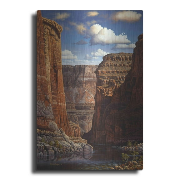 Luxe Metal Art 'Heavenly Invitation' by R. Hed, Metal Wall Art, 16"x24"