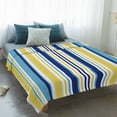 thumbnail image 4 of Blue Yellow Striped Blanket Soft Cozy Warm Throw Blanket for Couch, Plush Fuzzy Flannel Fleece Blankets for Sofa, Colorful Ombre Abstract Stripes Bed Blankets Lightweight Gifts for Women, 30"x40", 4 of 9