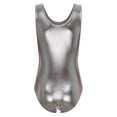 thumbnail image 6 of DPOIS Women's Shiny Metallic Tank Leotard Sleeveless Gymnastics Ballet Dance One-Piece Bodysuit Grey S, 6 of 7