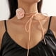 thumbnail image 5 of Gargantilla floral de terciopelo hecha a mano con diseño de cordones ajustables de 2 piezas, elegante collar de verano para bodas, fiestas y vacaciones, 5 of 5