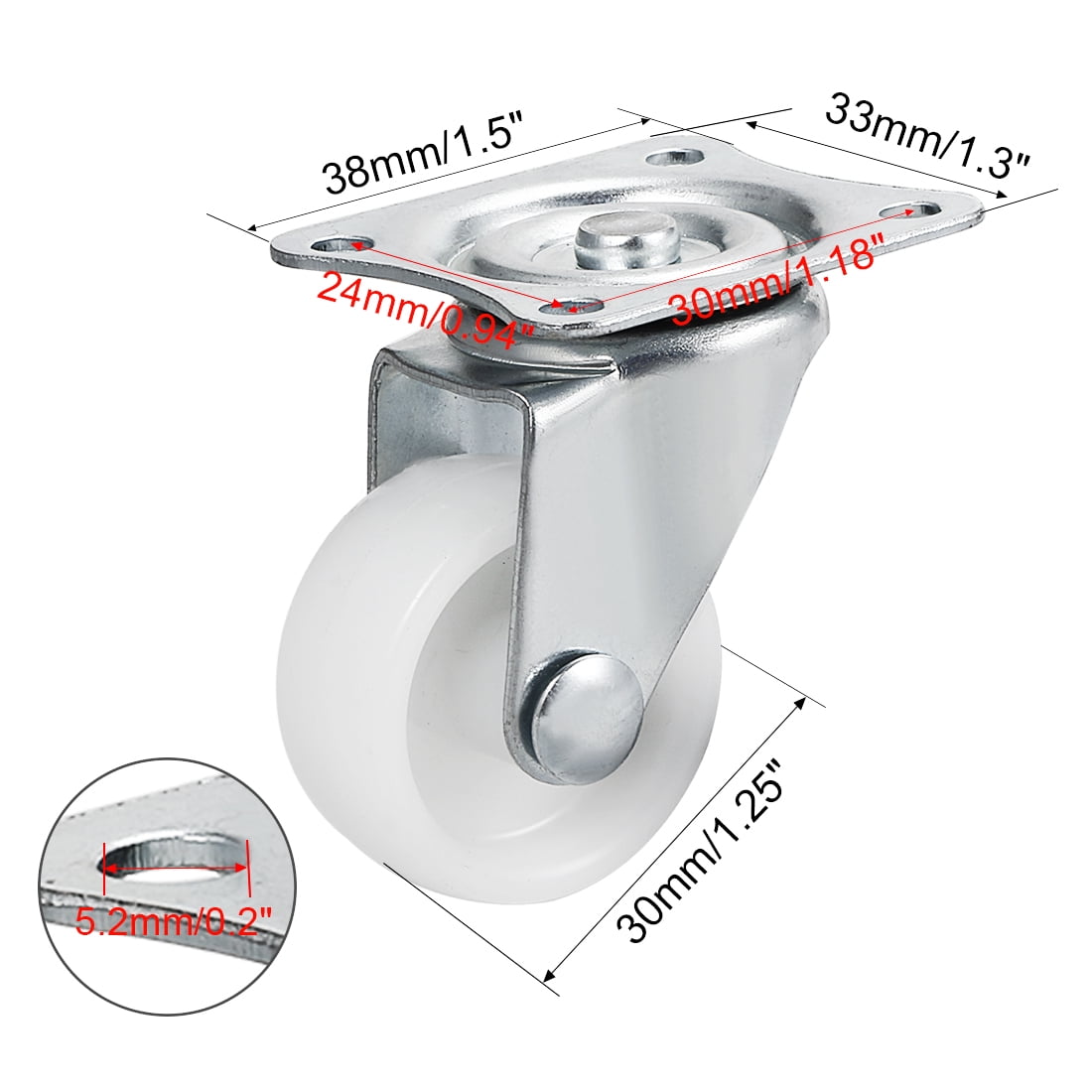 Sonline 33mm Metal Mounted Plate 38mm Plastic Dual Wheel Rotatable Caster Sonline 33mm Metal Mounted Plate 38mm Plastic Dual Wheel Rotatable Caster