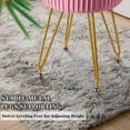 thumbnail image 4 of Hofitlead Velvet Storage Ottoman Vanity Stools - Multifunctional Upholstered Pleated Round Footrest with Golden Metal Legs,Removable Coffee Table Top Cover,Suitable for Living Room,Bedroom，Pink, 4 of 9