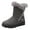Gray, variant on Lined Round Toe Ankle Boots For Women Winter Warmth Casual Outdoor Indoor Walking Synthetic Material Rubber Sole