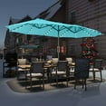 thumbnail image 7 of Autlaycil 15 ft Rectangle Patio Umbrella with Umbrella Base 48 LED lights for Market Patio Solar Umbrella (Blue), 7 of 7