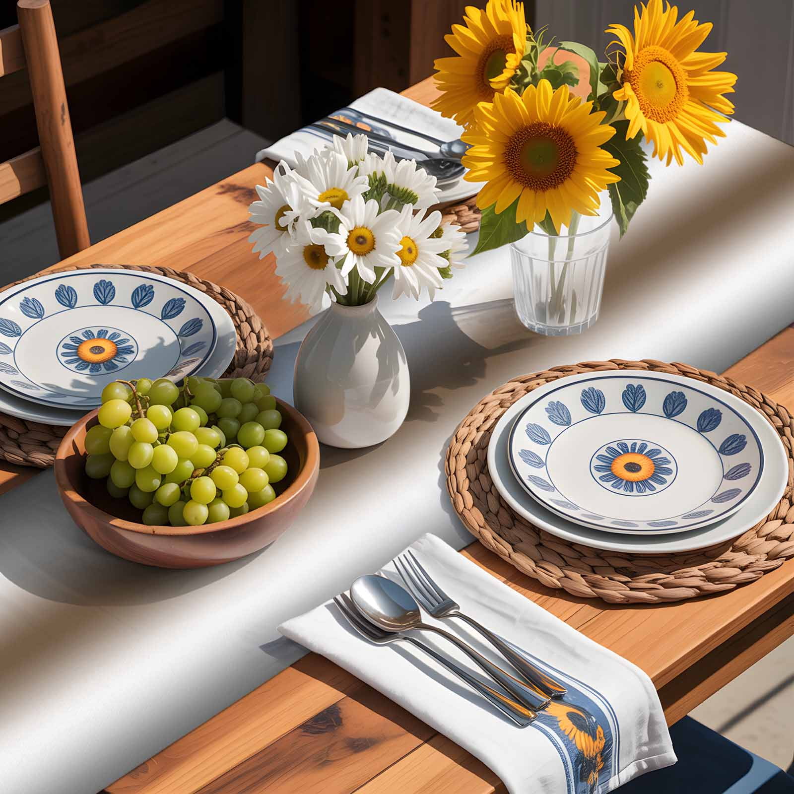 Farm Rustic Brown Grey Color Ombre Table Runner 90 Inches Long, Minimalist Gradient Art Table Runners Tabletop Scarf Kitchen Dining Tables Decoration for Home Party Indoor Outdoor