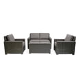 thumbnail image 1 of Krikacy 5-PCS Outdoor Wicker Modular Sofa Chair Set w/Cabinet Coffee table, All-Weather HDPE, Grey, 1 of 6
