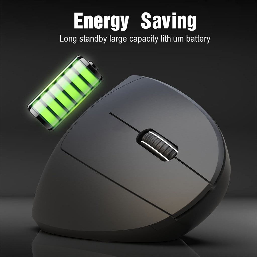 Ergonomic Vertical Wireless Mouse Bluetooth 5.0 and 2.4g Usb Receiver Adjustable Dpi Settings for Pc Laptop Desktop Mac Windows Computer Office Home Work Travel Portable Use