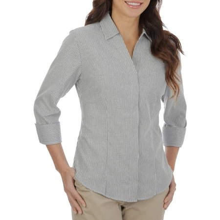 Lee Riders - Women's 3/4 Sleeve Classic Career Shirt - Walmart.com