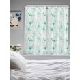 thumbnail image 3 of Green Flower Bathroom Window Curtain, Watercolor Floral Botanical Line Drawing Print Light Filtering Coffee Kitchen Curtains, Bedroom Living Room Curtains 2 Panel 84"x63", 3 of 6
