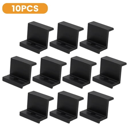 

10Pcs PV Solar Panel Mount Accessories PV End Clamp Aluminum Alloy Black 30mm