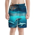 thumbnail image 2 of Cauagu Hawaiian Ship Dolphin Print Swim Trunks for Men,Youth Boys Swim Shorts Compression Liner Beach Shorts Boys' Swimming Shorts 7-20 Years Bathing Suit-X-Large, 2 of 7