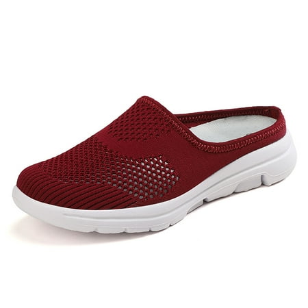 

Women‘s Hollow Out Mules Flat Mesh Breathable Casual Slip On Shoes Women‘s Slippers