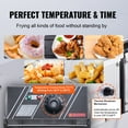thumbnail image 4 of KFFKFF Commercial Electric Deep Fryer, 24L Large Capacity Electric Countertop Fryer with Dual Removable Basket, 3000W Stainless Steel Dual Deep Fryer for Kitchen, Restaurant and Commercial Use, Silver, 4 of 9