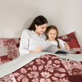 thumbnail image 4 of Homewish Red Bohemian Mandala Full Size Comforter Sets,Patchwork Geometric Bedding Comforter Set,Light Gray Reversible,3-Piece,1 Comforter and 2 Pillowcases, 4 of 7