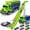 Green, variant on Truck Toys Car for 3, 4, 5, 6 Years Old Boys, Transport Truck Car Toy, Foldable 2 Layer Transport Car Toys with 27 in Race Track and 6 Metal Cars, Birthday Gifts for Toddler Boys Girls