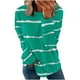 thumbnail image 2 of ICHUANYI Clearance Women Long Sleeves Casual Shirts Printing Round Neck Sweatshirt Pullover Loose Tunic Tops(Mint Green, S) ICHUANYI WER2023080905919, 2 of 6
