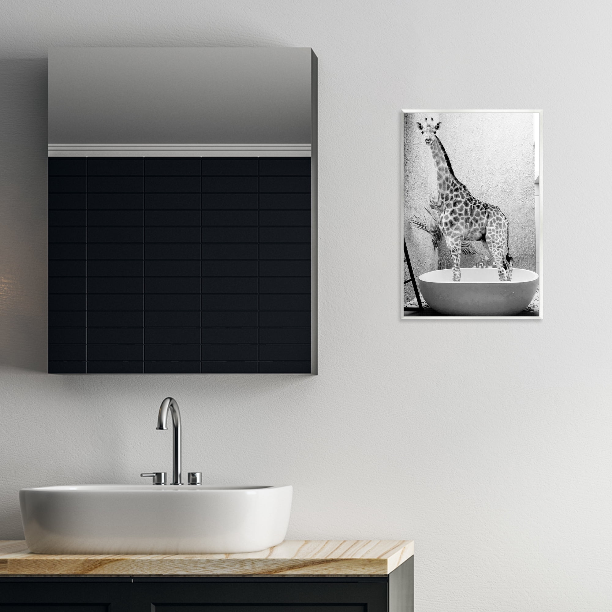 Stupell Industries Safari Bath Standing Tall Wall Plaque Art, design by SD Graphics Studio