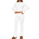 thumbnail image 4 of Conjuntos de dos piezas para mujer: pantalones acampanados con vuelta, top corto de manga larga, conjuntos informales, 4 of 8
