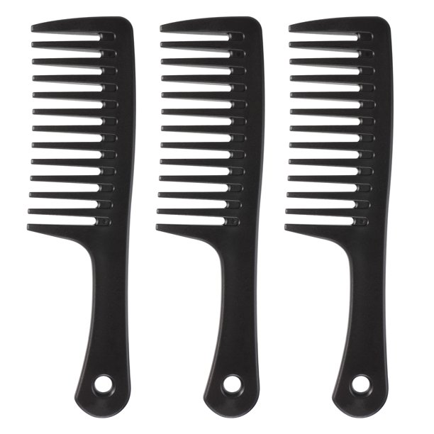 Wide Tooth Comb, 3Pcs Black Large Hair Detangling Comb, Hair Brush for
